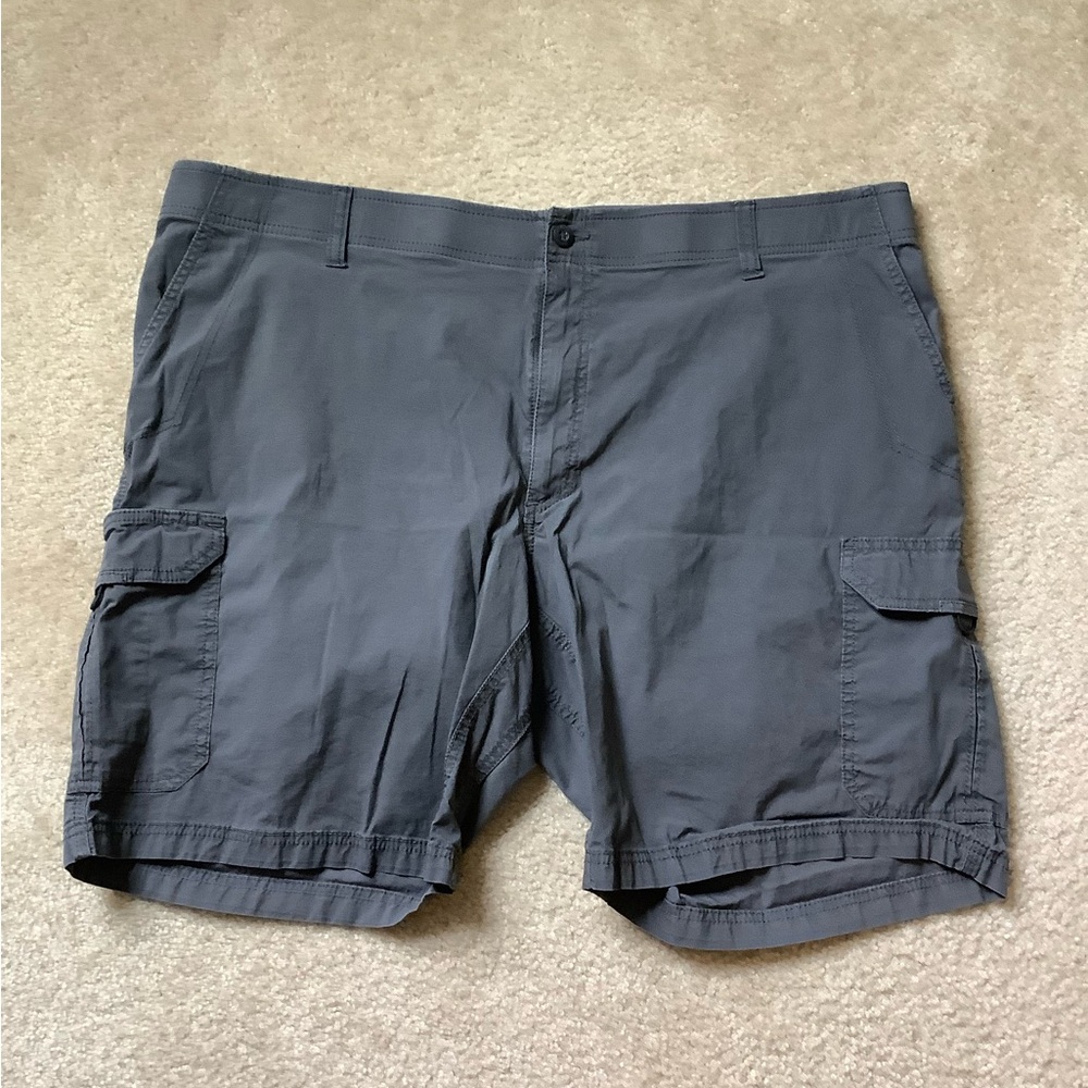 Lee Gray Cargo Shorts Relaxed Fit Cotton Blend